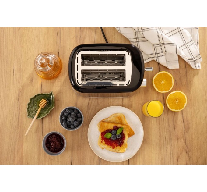 Gorenje toaster 850Вт, подогрев, разморозка, пластик, черный