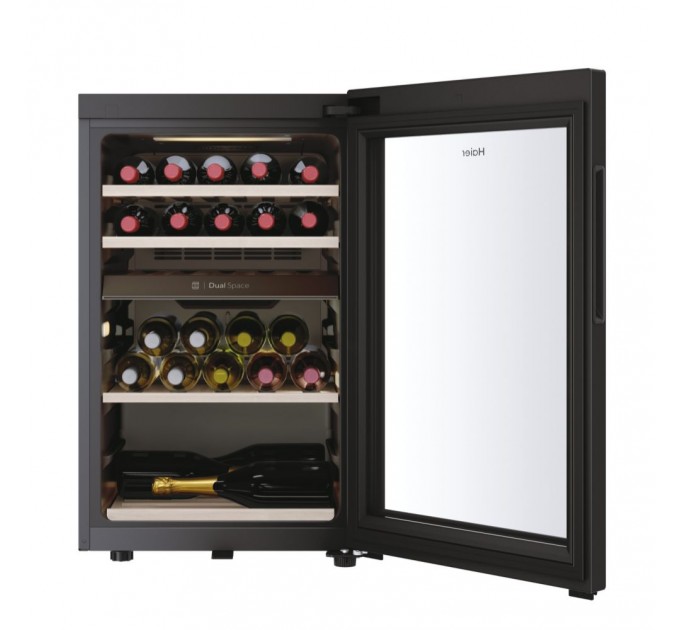 Холодильник Haier для вина, 82x49.7х58.5, холод.отд.-106л, зон - 2, бут-42, ST, дисплей, черный