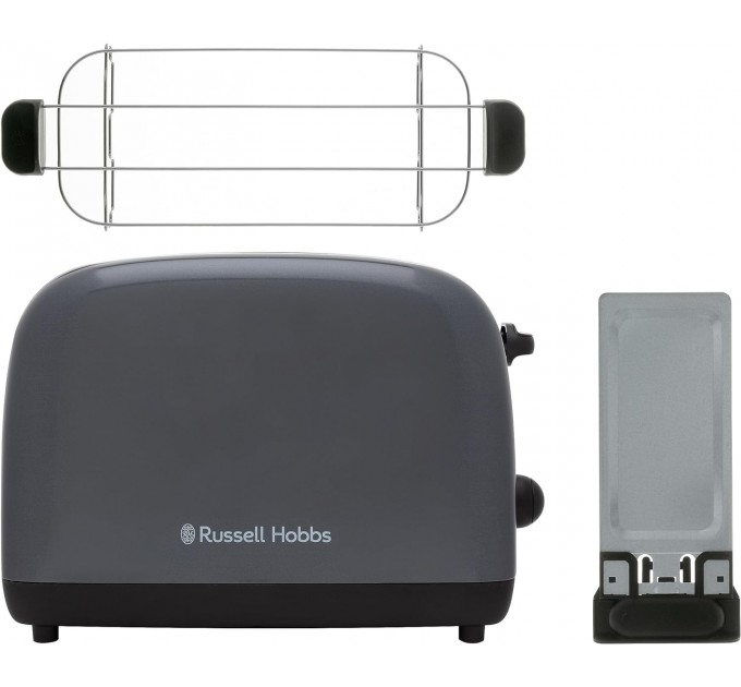 Тостер Russell Hobbs Colours Plus 1600Вт, подогрев, разморозка, металл, серый