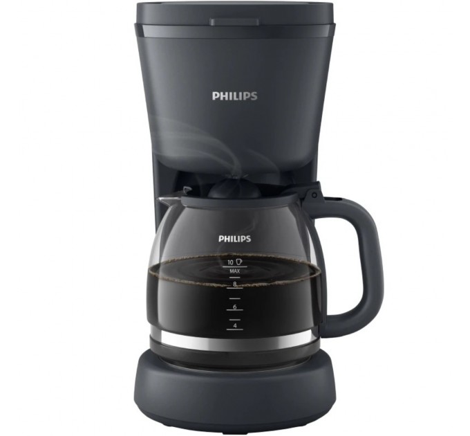 Кофеварка Philips Essentials Collection, 1.38л, молотый, поддержка температуры, темно серый