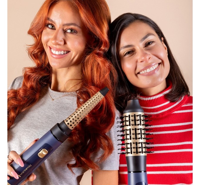 Фен-щетка Remington Sapphire Luxe, 1000Вт, режимов-2, иониз-я, хол. Обдув, керамика, сапфировый