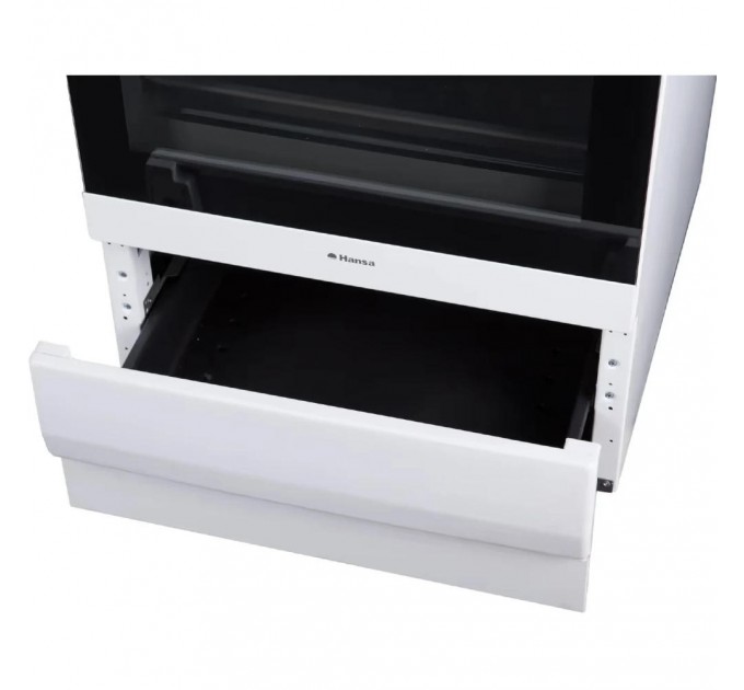 Плита Hansa комбинированная, 50х60см, 62л, чугун, газ контр., дисплей, белый