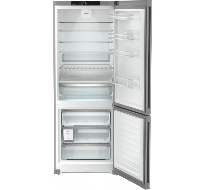 Холодильник Liebherr з нижн. мороз., 201.5x74.7х67.5, холод.відд.-346л, мороз.відд.-128л, 2дв., A++, NF, диспл внутр., сірий