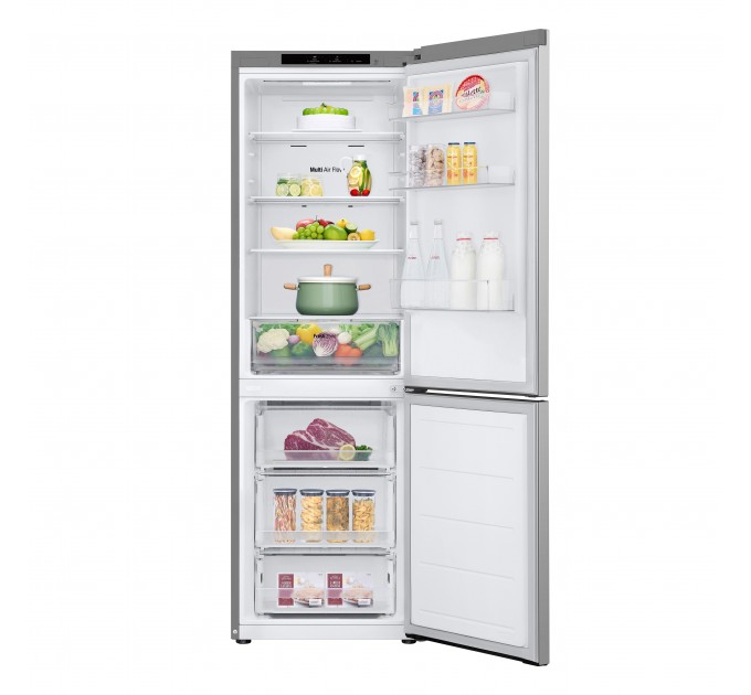 Холодильник LG с нижн. мороз., 186x60х68, холод.отд.-234л, мороз.отд.-107л, 2дв., А++, NF, инв., диспл внутр., зона св-ти, серебристый