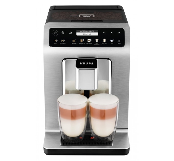 Кофемашина Krups Evidence 2.3л, зерно, автомат.капучинатор, OLED диспл, авторецептов - 19, серо - черный