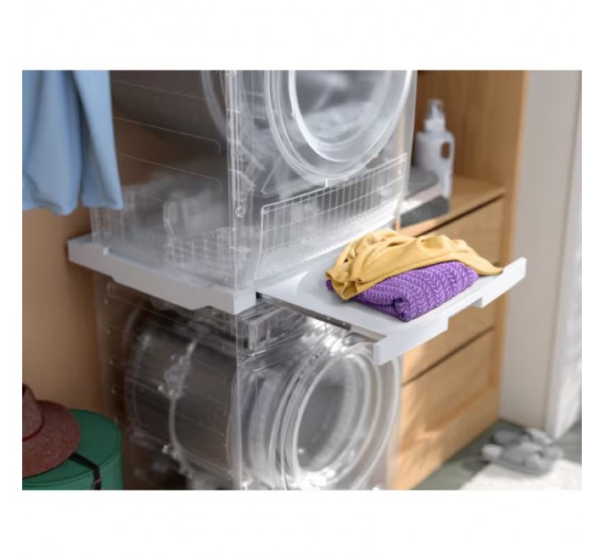 Комплект монтажный Electrolux для соединения стиральной машины с сушильной машиной, выдвижная полка, белый