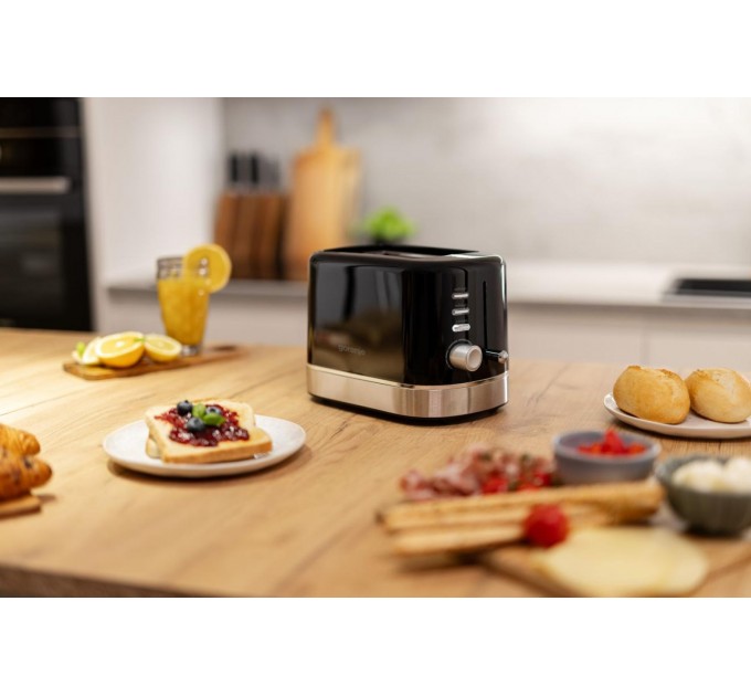 Gorenje toaster 850Вт, подогрев, разморозка, пластик, черный