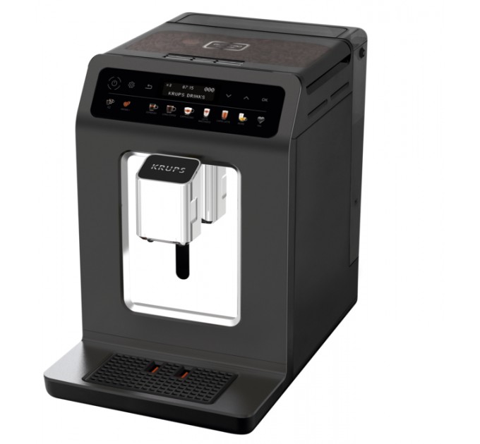 Кавомашина Krups Evidence One 2.3л, зерно, автомат.капучинатор, ОLED диспл, аторец. - 17, свій рецепт, графіт