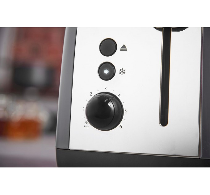 Тостер Russell Hobbs Colours Plus 1600Вт, подогрев, разморозка, металл, серый