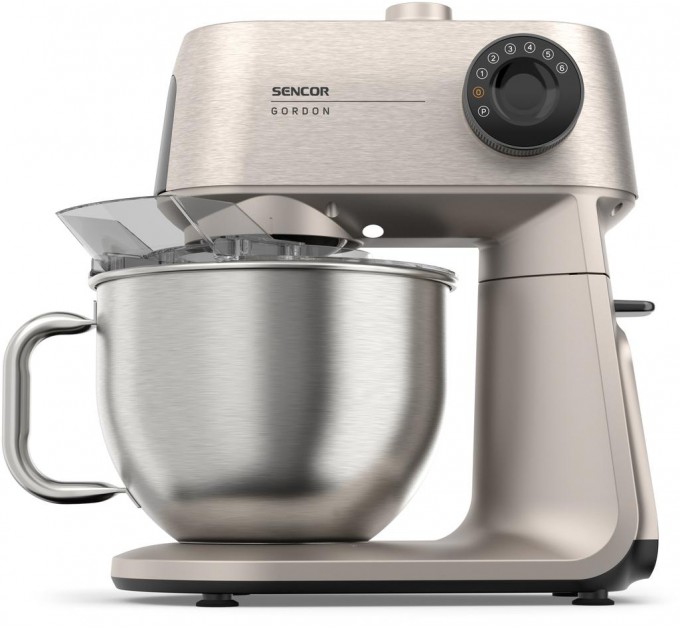 Кухонная машина Sencor Gordon, 1500Вт, чаша-металл, корпус-металл, насадок-20, метал