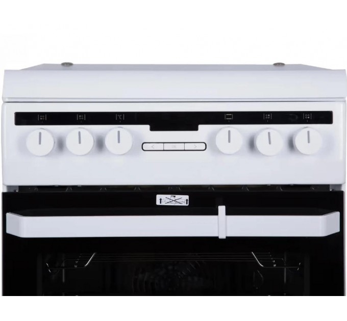 Плита Hansa комбинированная, 50х60см, 62л, чугун, газ контр., дисплей, белый