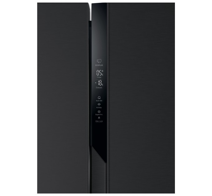 Холодильник Haier SBS, 177.5x91х64.7, холод.відд.-337л, мороз.відд.-177л, 2дв., А++, NF, інв., дисплей, чорний