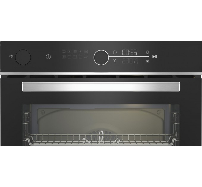 Духова шафа Beko електрична, 72л, A+, дисплей, конвекція, пара, телескопічні направляючі, нерж.