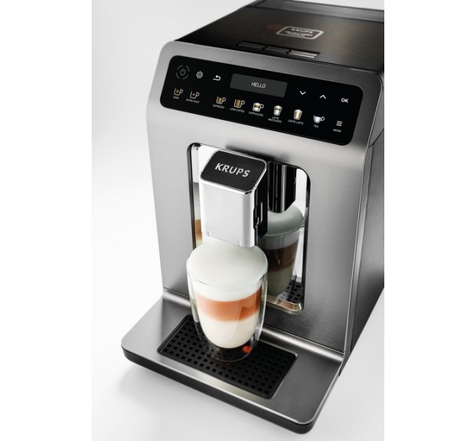 Кофемашина Krups Evidence 2.3л, зерно, автомат.капучинатор, OLED диспл, авторецептов - 19, серо - черный