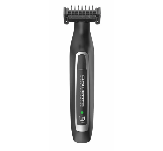 Тример Rowenta Forever Sharp, для бороди і вусів, мережа+акум., роторний мотор, насадок-3, сталь, чорний