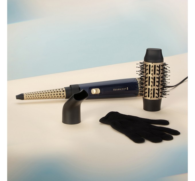 Фен-щетка Remington Sapphire Luxe, 1000Вт, режимов-2, иониз-я, хол. Обдув, керамика, сапфировый