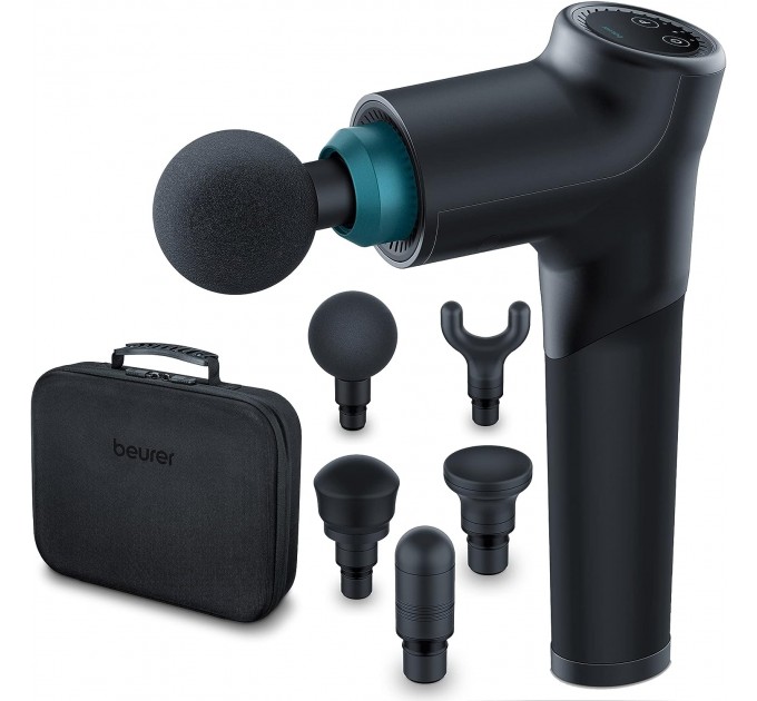 Масажер Beurer для тіла, літій- іонний акум., фасціальний, 5 насадок, чорний
