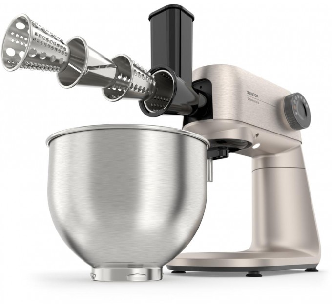 Кухонная машина Sencor Gordon, 1500Вт, чаша-металл, корпус-металл, насадок-20, метал
