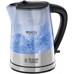 Электрочайник Russell Hobbs Purity 1л, стекло, с фильтром Brita, серебристо-черный