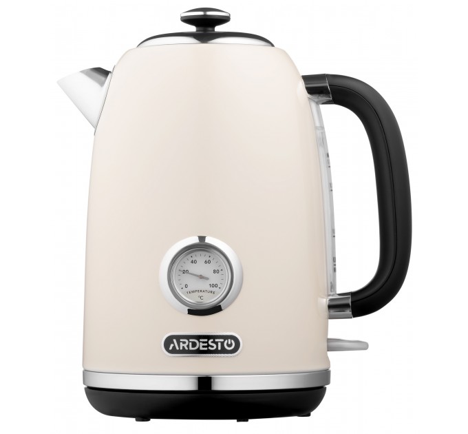 Електрочайник ARDESTO Vintage Dream 1.8л, Strix, метал, бежевий глянцевий