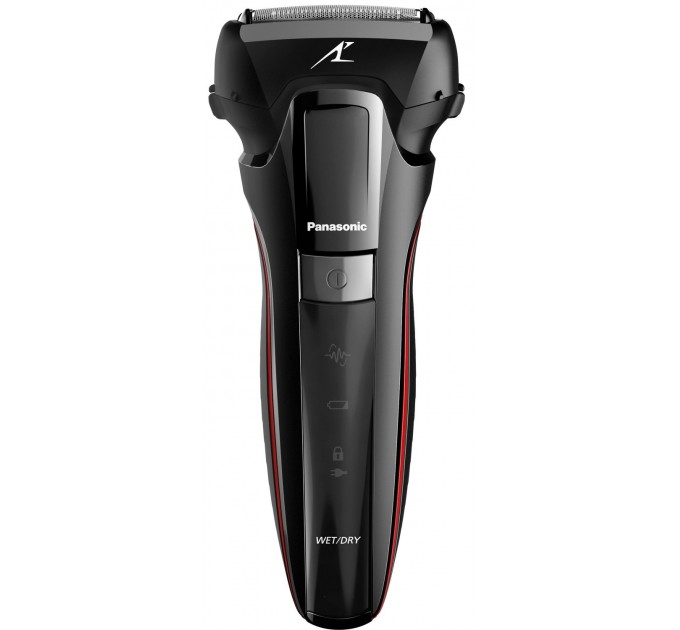 Бритва електр. Panasonic сеточная , 13000 об/мин, бритв.головок-3, Li-Ion, сух.+влажн., триммер, 2 насад.,док-станц. , черный