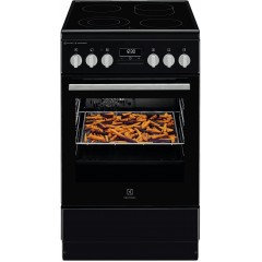 Плита Electrolux электрическая стеклокерамическая, 58л, 50x60см, конвекция, пар, черный