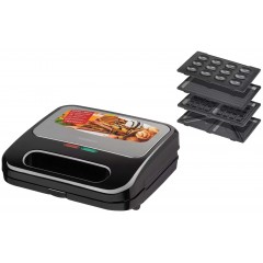 Мультимейкер ARDESTO 700Вт, алюминий, 4 пластины, корпус-нерж.сталь/пластик, черно-серебристый