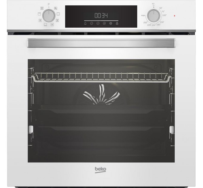 Духова шафа Beko електрична, 72л, A, дисплей, конвекція, телескоп, білий