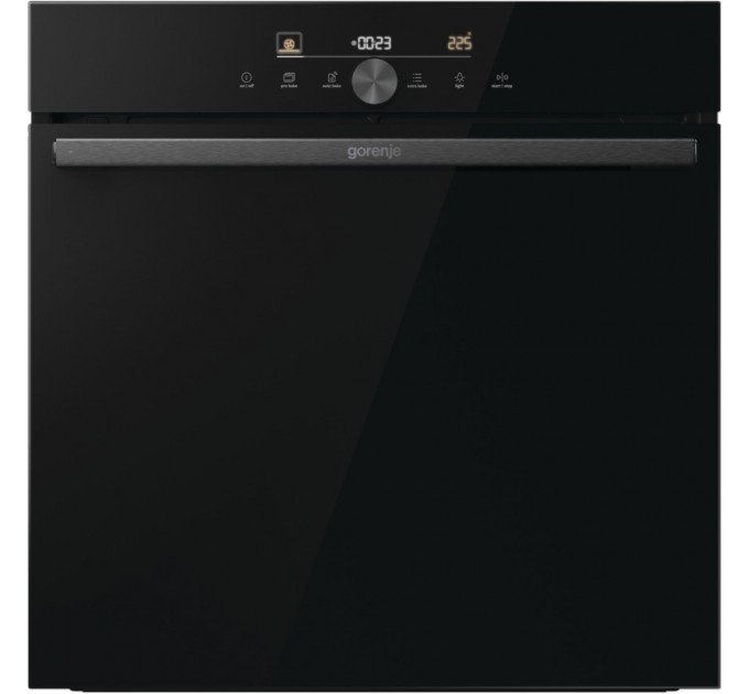 Духова шафа Gorenje електрична, 77л, A+, пара, дисплей, IconTouch, чорний