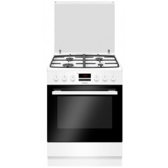 Плита Hansa комбинированная, 60х60см, 65л, чугун, газ контр., дисплей, конвекция, белый