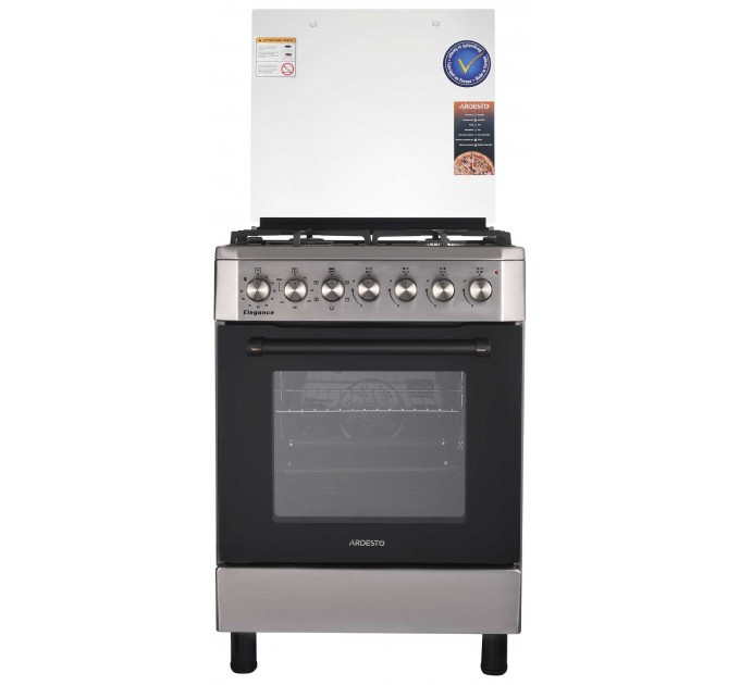 Плита ARDESTO комбі Elegance, 66л, 60x60см, конвекція, чавун, підсвічування, форсунки LPG (підключення газового балона), знімні направляючі, нерж