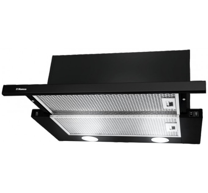 Витяжка Hansa телескопічна, 60см, 475м.куб/год., чорний