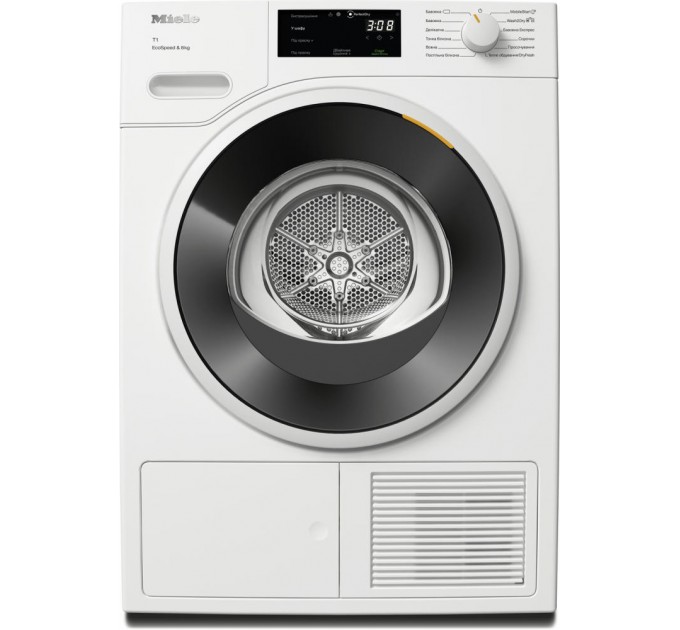 Сушильная машина Miele TWC 640 WP тепловой насос, 8кг, A+++, 64.3см, дисплей, инвертор, люк черный, белый