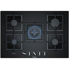 Варочная поверхность Bosch газ на стекле, 75см, чугун, черный