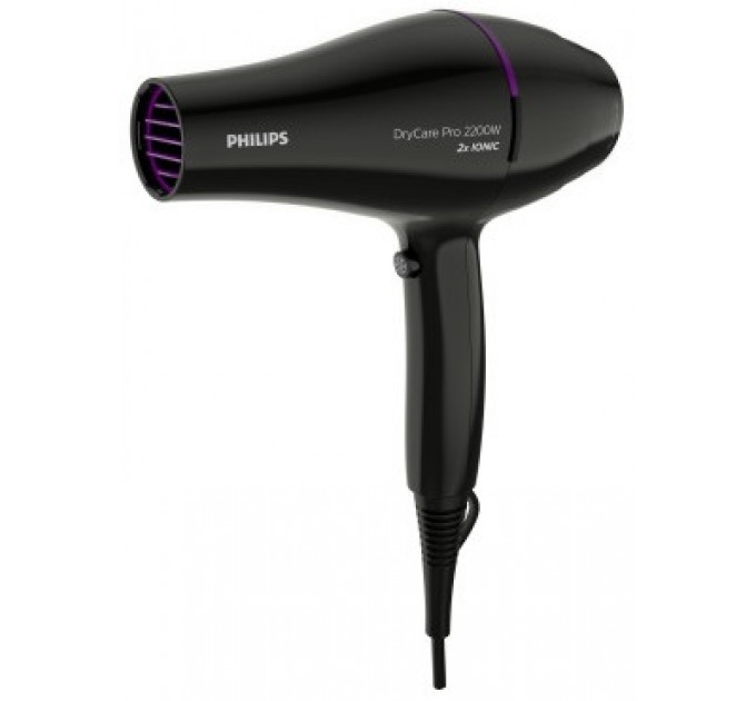 Фен Philips DryCare ACmotor, 2200Вт, 3 режими, дифузор, іоніз-я, хол. обдув, чорний