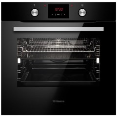Духовка электр. Hansa, 60см, 77л, A, гриль , эмаль легкой очистки, диспл., телескоп, черный