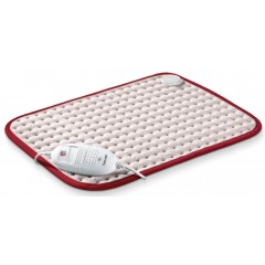 Электрогрелка Beurer, от сети, 33х44см, 100Вт, 3 режима, микроволокно, бело-красный