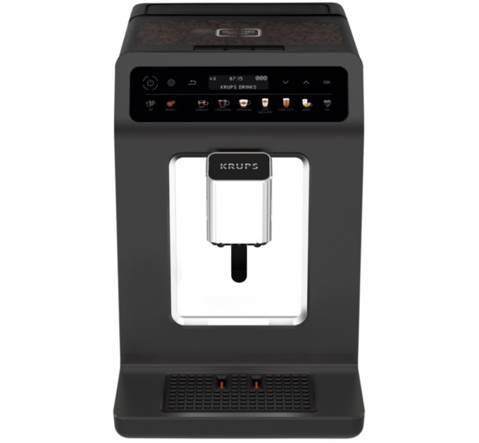 Кавомашина Krups Evidence One 2.3л, зерно, автомат.капучинатор, ОLED диспл, аторец. - 17, свій рецепт, графіт