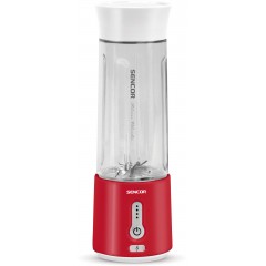 Блендер Sencor портативний для смузі 150Вт, чаша-500мл, USB-C, біло-червоний