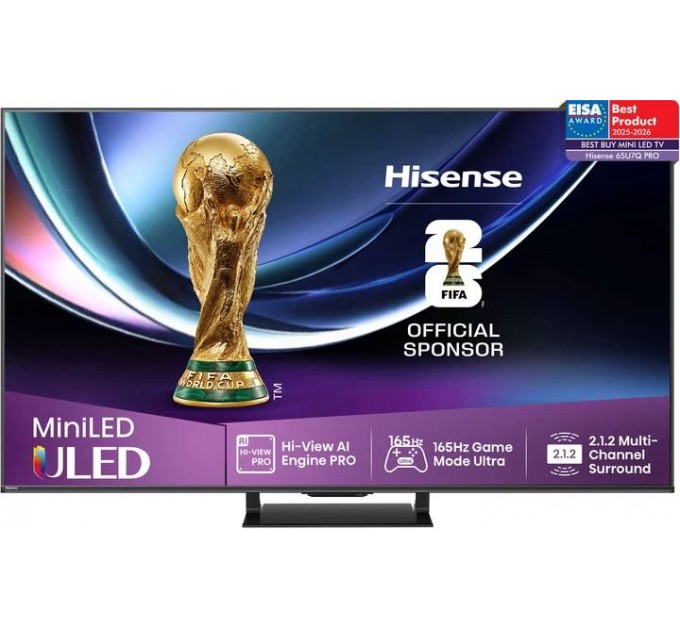 Телевізор 65" Hisense 65U7Q PRO (Mini-LED, QLED, 144Hz, Google TV, HDMI 2.1)
