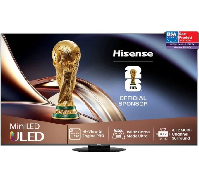 Телевизор 65" Hisense 65U8Q (Mini-LED, QLED, 4K Ultra HD, 144Hz, Google TV)