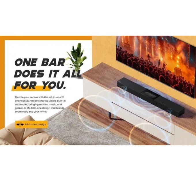 Саундбар Hisense HS2000 (2.1 CH, вбудований сабвуфер, Bluetooth, HDMI ARC)