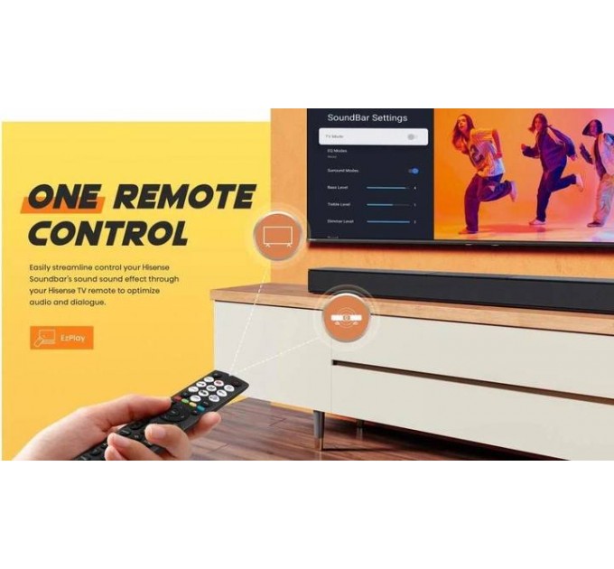 Саундбар Hisense HS2000 (2.1 CH, вбудований сабвуфер, Bluetooth, HDMI ARC)