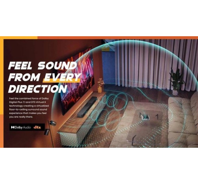 Саундбар Hisense HS2000 (2.1 CH, вбудований сабвуфер, Bluetooth, HDMI ARC)