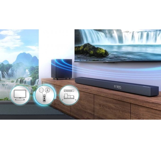 Саундбар 3.1.2 Hisense AX3120G (360 Вт, Dolby Atmos, Бездротовий сабвуфер, Bluetooth)
