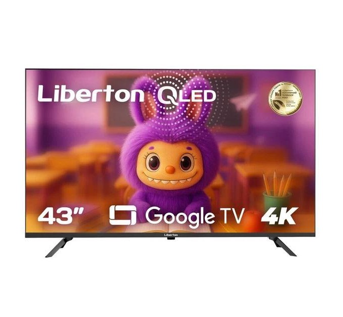 Телевизор 43" Liberton LTV-43Q02GT (QLED, 4K Ultra HD, Google TV, Smart TV, Wi-Fi)