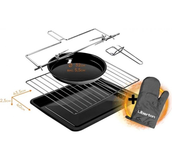 Электрическая печь Liberton LEO-651 Graphite (65 л, Конвекция, Вертел)