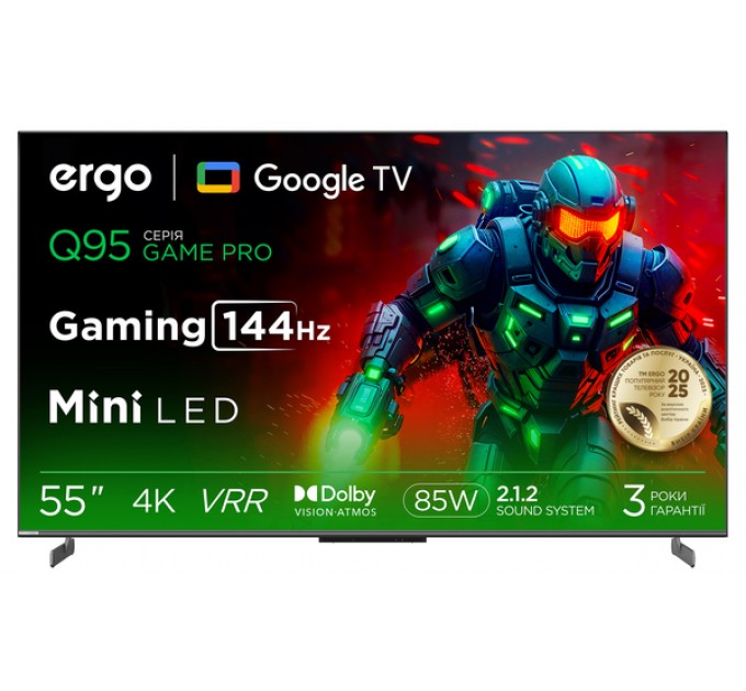 Телевизор ERGO 55MQ95 GAME PRO - 55 дюймов, Mini LED
