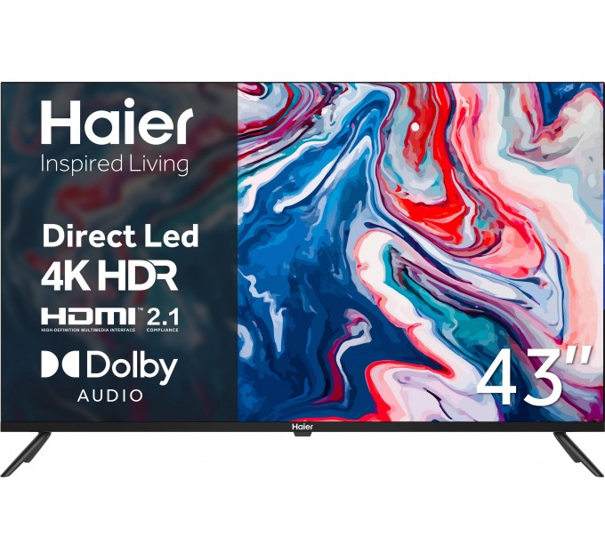 Телевізор 43" HAIER H43K801UG (4K Ultra HD, Android TV, HDR, Bluetooth)