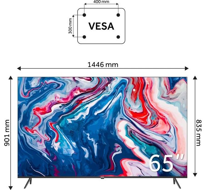 Телевизор 65" HAIER H65K801UG (4K Ultra HD, Android TV, Bluetooth, Wi-Fi 5GHz)